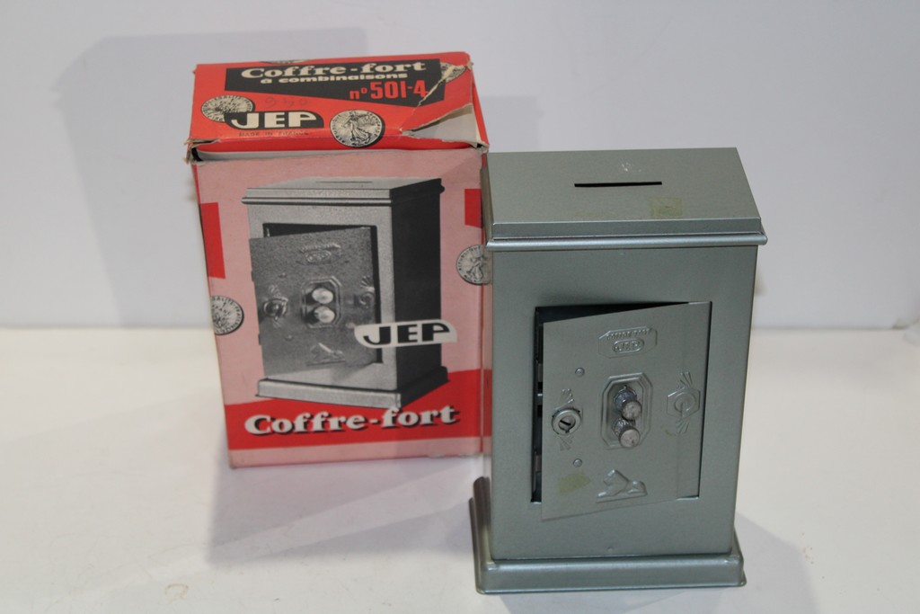 COFFRE-FORT A COMBINAISONS 1960 JEP 20CM DE HAUT 20CM DE LARGE