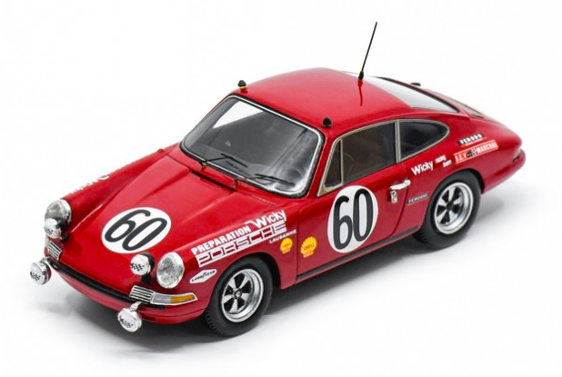 PORSCHE 911 T N°60 24H Le Mans 1968 J. de Mortemart - W. Meier - spark 1/43
