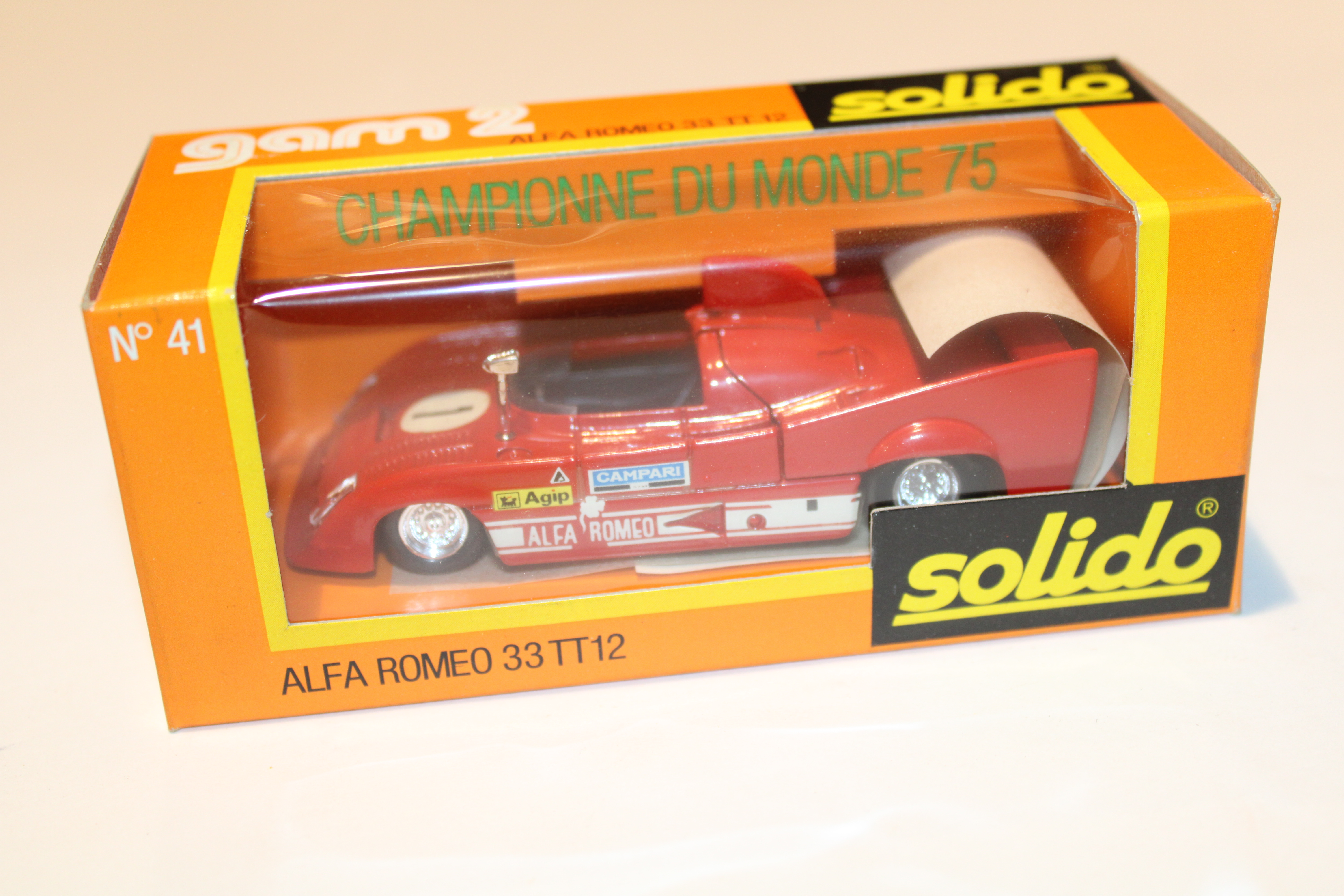 ALFA ROMEO 33 TT12 N°1 CHAMPIONNE DU MONDE 1975 SOLIDO 1/43°