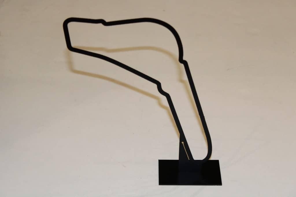 TRACE CIRCUIT VILLE DE MONZA ACIER NOIR SUR PIED H22.5CM