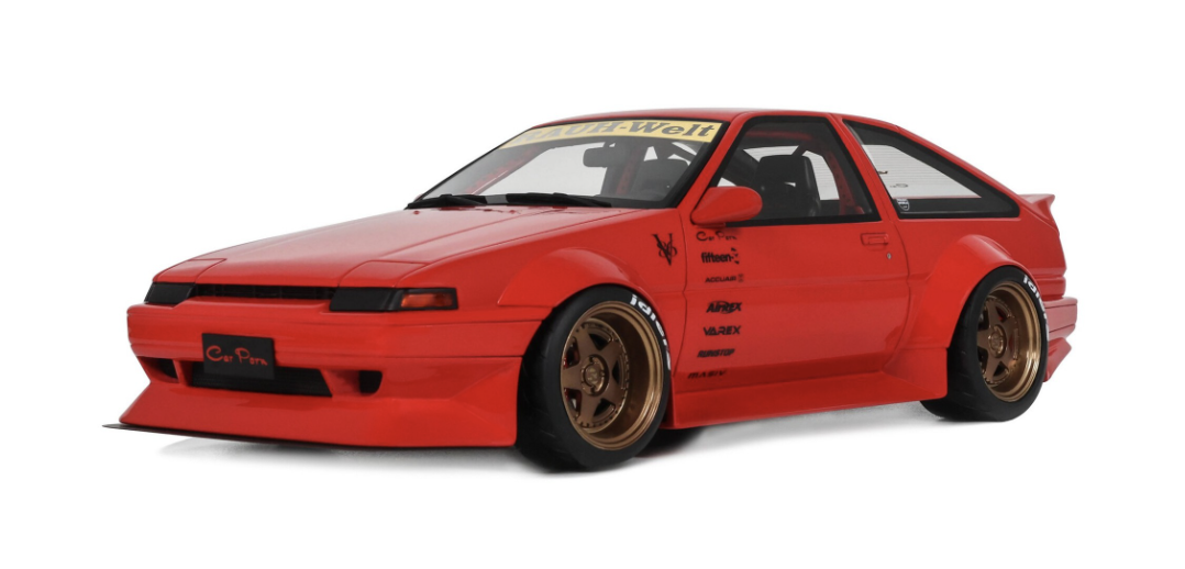 Toyota AE86 Sprinter Trueno Widebody Ferrari Rosso Corsa 1986 OTTO 1/18
