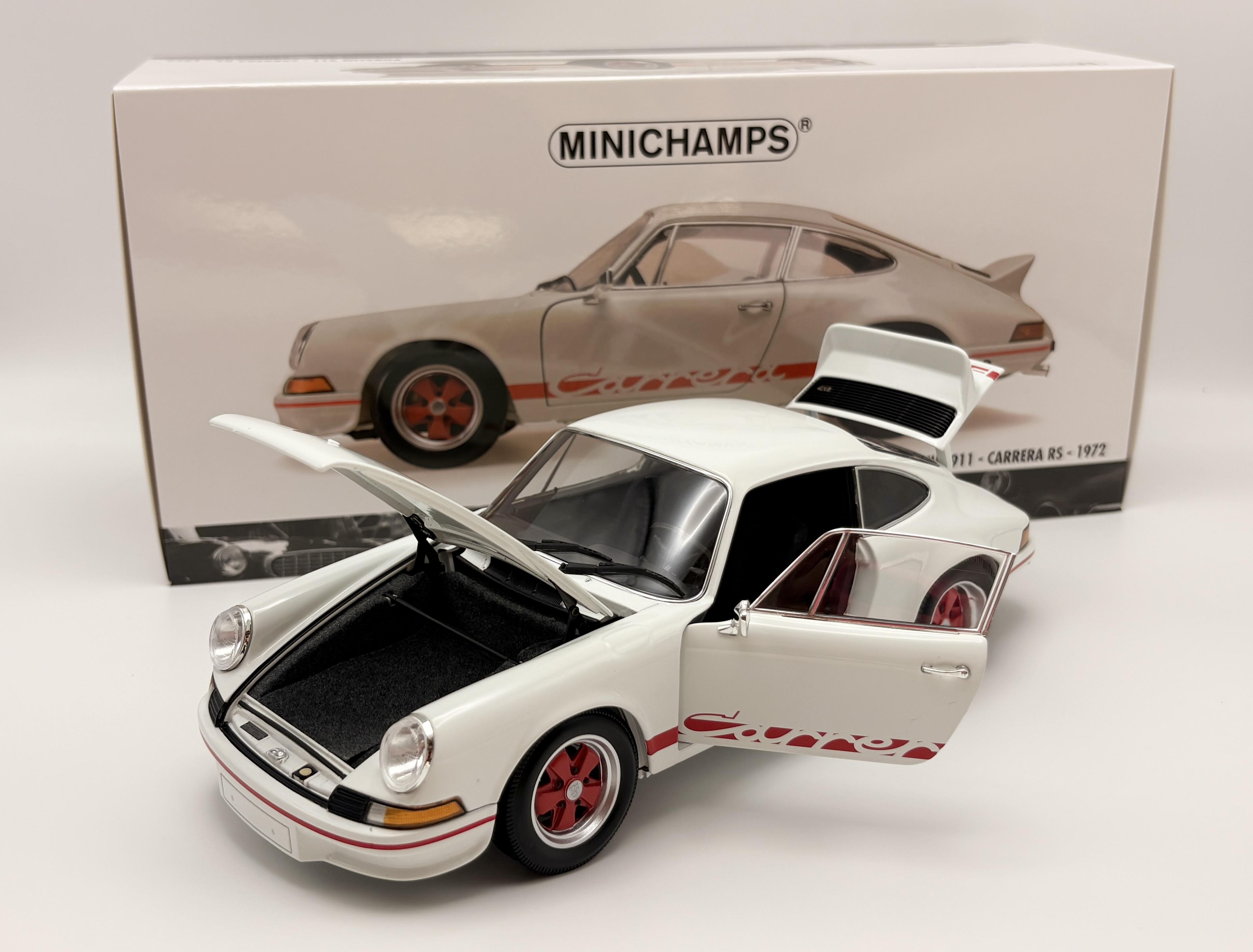 PORSCHE 911 CARRERA 2.7 RS  BLANC/ROUGE MINICHAMPS 1/18