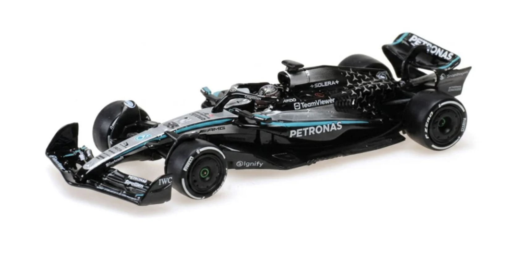 Mercedes AMG PETRONAS W16 F1 TEAM E PERFORMANCE G. Russell GP Chine 2025 1/64