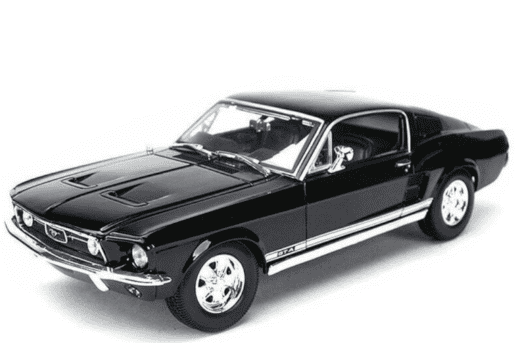 FORD MUSTANG GT NOIR 1969 AUTO WORLD 1/18°