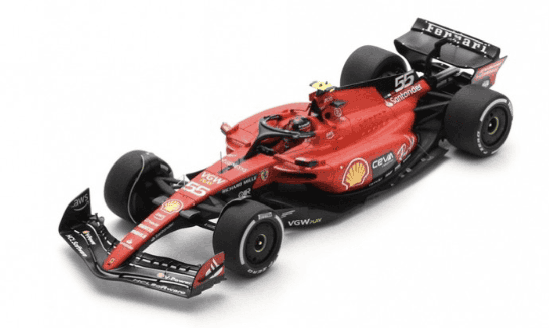 FERRARI Scuderia SF23 N°55 Scuderia Ferrari Vainqueur GP Singapour 2023 Carlos Sainz LOOKSMART 1/18