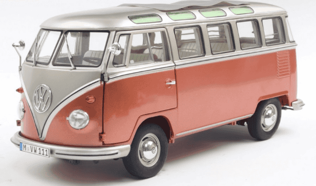 VW T1 SAMBA GRIS ORANGE 1962 SCHUCO 1/18°