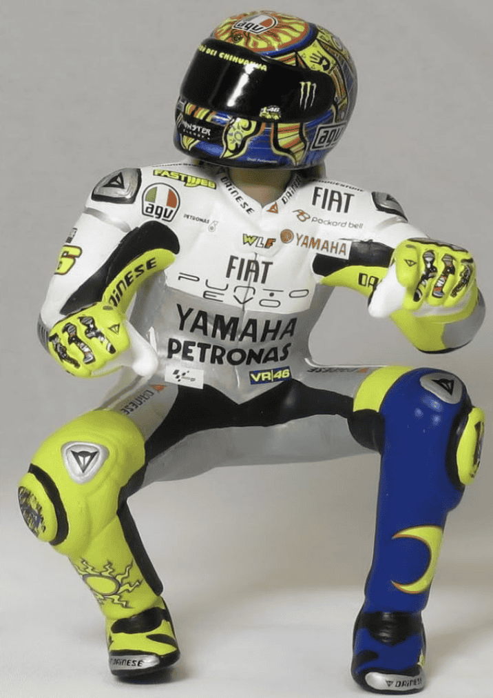 YAMAHA - YZR-M1 FIAT YAMAHA TEAM N 46 MOTOGP ESTORIL GP VALENTINO ROSSI 2009 WORLD CHAMPION 1/12 MINICHAMPS AVEC Figurines Valentino Rossi - GP Estoril 2009 1/12 MINICHAMPS