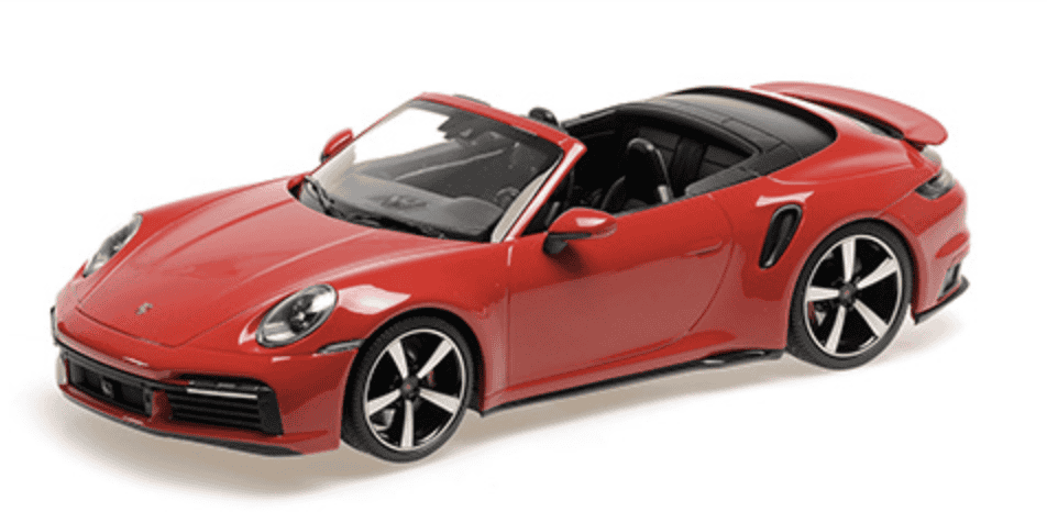 PORSCHE 911 (992) TURBO S CABRIOLET – 2020 – RED MINICHAMPS 1/18