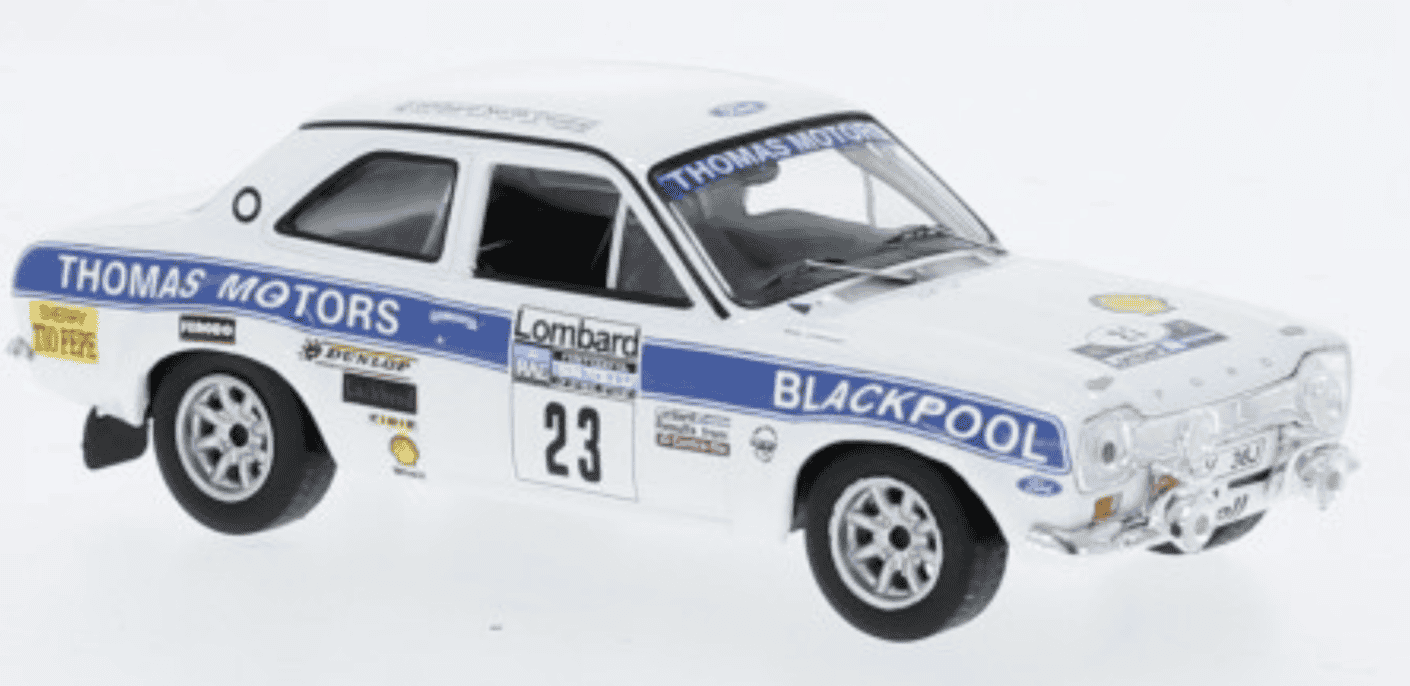 FORD ESCORT MKI RS 1600 #23 RAC RALLY 1974 IXO 1/43