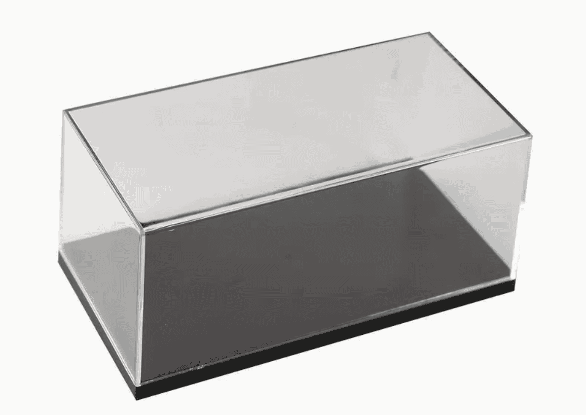 BOITE VITRINE 1/43 LONGUEUR 15.6CM X LARGEUR 7.4CM X HAUTEUR 7CM