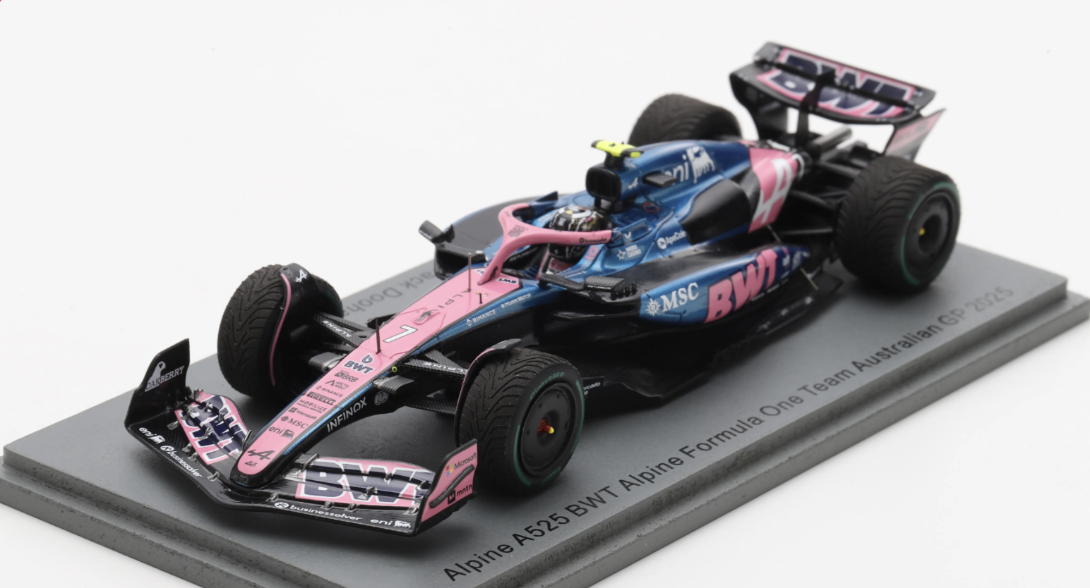ALPINE A525 NO.7 BWT ALPINE FORMULA ONE TEAM AUSTRALIAN GP 2025 JACK DOOHAN SPARK 1/43