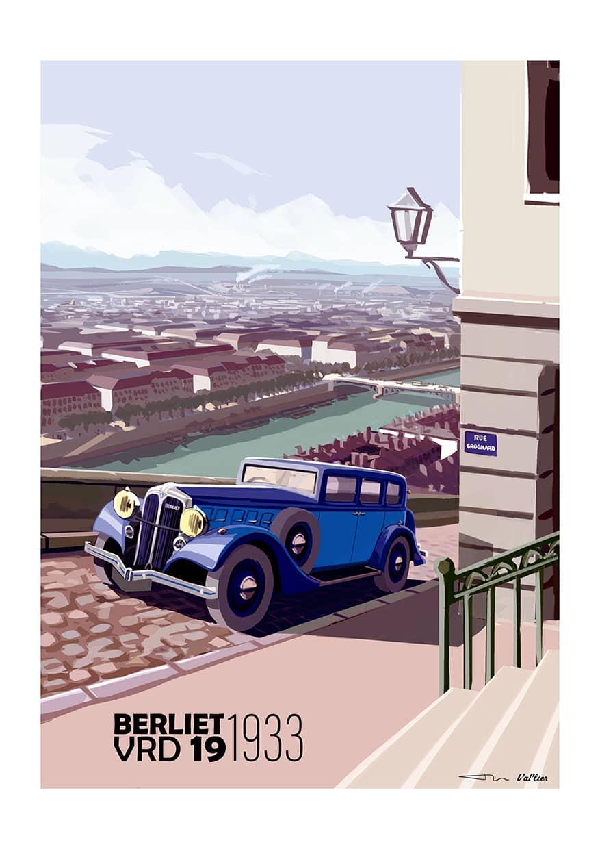 AFFICHE BERLIET VRD 19 1933 L'AT'LIER CREATIONS