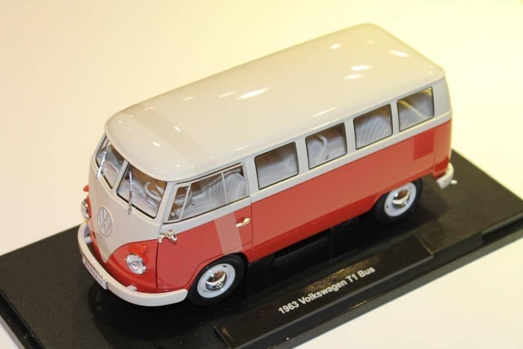 VW COMBI T1 VITRE ORANGE 1963 WELLY 1/18°