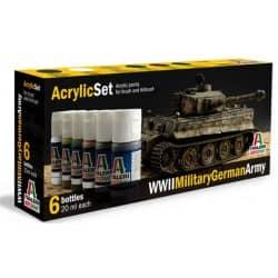 ACRYLIC PAINTS SET FOR BRUSH AND BRUSH "WWII MILITARY GERMAN"