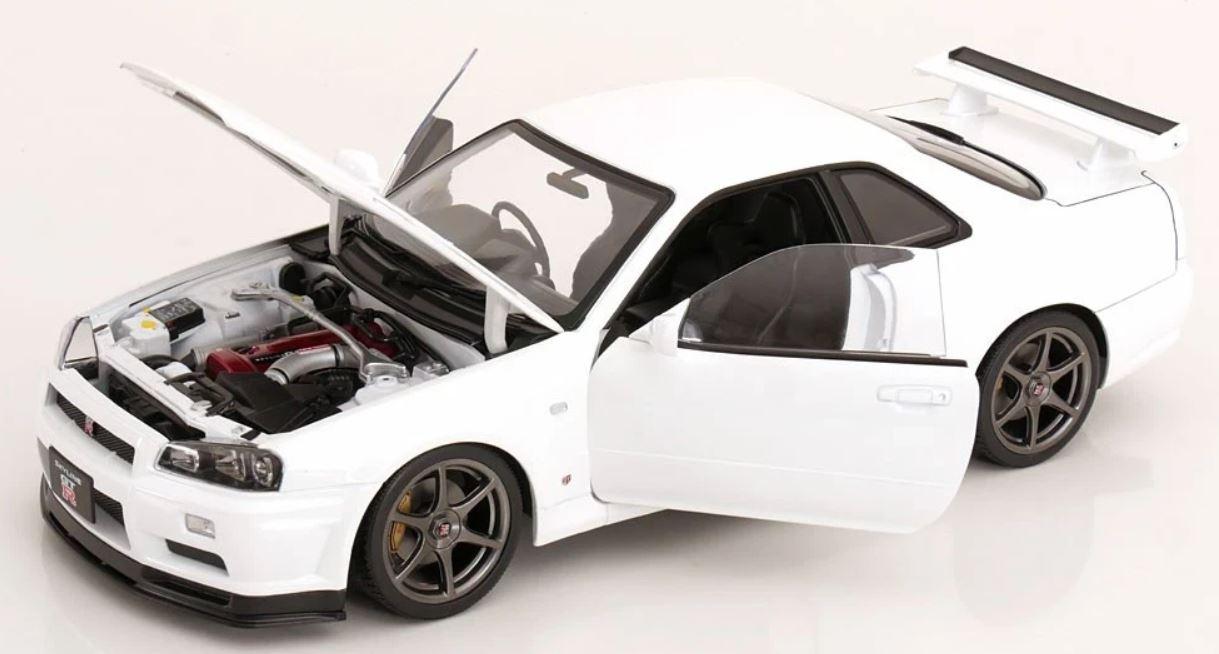Nissan Skyline GT-R R34 V-Spec II OEM 2001 Blanc - KK SCALE 1/12