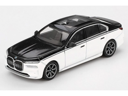 BMW I7 xDrive60 Alpine White Black Sapphire Mini GT 1/64°