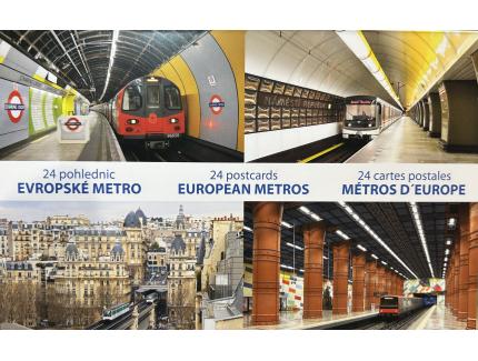 24 CARTES POSTALES MÉTROS D'EUROPE