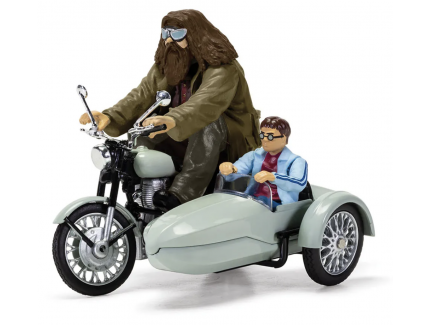 HAGRID'S MOTORCYCLE & SIDE CAR WITH HARRY POTTER AND HAGRID CORGI 1/43°