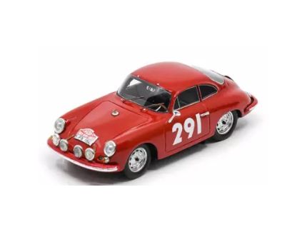 PORSCHE 356B T6 CARRERA 2 GT N°291 RALLYE MONTE CARLO 1963 WALTER-STOCK SPARK 1/43°