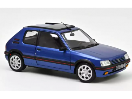 Peugeot 205 GTi 1.9 avec toit ouvrant 1992 Bleu Miami 1/18