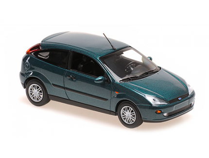 FORD FOCUS 2-DOOR 1998 GREEN METALLIC - MAXICHAMPS 1/43