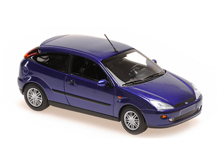 FORD FOCUS 2-DOOR 1998 BLUE METALLIC - MAXICHAMPS 1/43