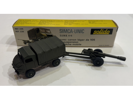 SIMCA-UNIC 4X4 AVEC CANON DE 105 SOLIDO 1/43°