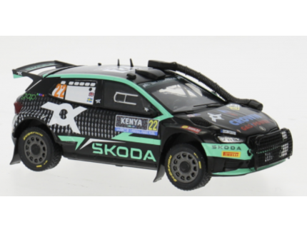 SKODA FABIA RALLY 2 (2023) N°22 WRC2 SAFARI RALLY KENYA 2024 IXO 1/43°