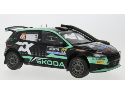 SKODA FABIA RALLY2 (2023) N°22 WRC2 SAFARI RALLY KENYA 2024 IXO 1/18°