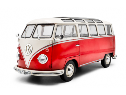 VW COMBI T1 SAMBA ROUGE SOLIDO 1/18°