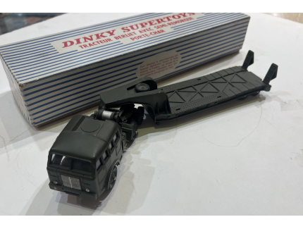 BERLIET TRACTEUR MILITAIRE AVEC SEMI-REMORQUE PORTE-CHAR DINKY TOYS 1/43°