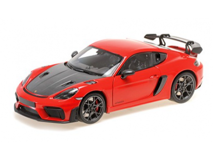 PORSCHE CAYMAN GT4RS PACK WEISSACH ROUGE 2024 MINICHAMPS 1/18°