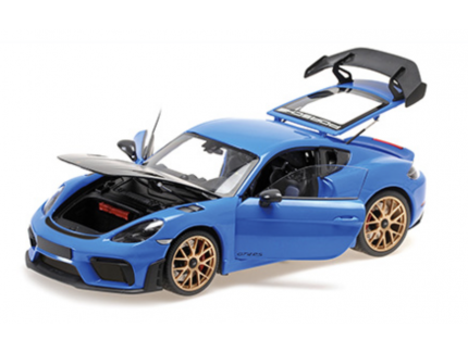 PORSCHE CAYMAN GT4 RS – 2024 -BLEU W/ WEISSACH PACKAGE MINICHAMPS 1/18