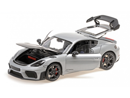 PORSCHE CAYMAN GT4 RS – 2024 -SILVER METALLIC W/ WEISSACH PACKAGE MINICHAMPS 1/18