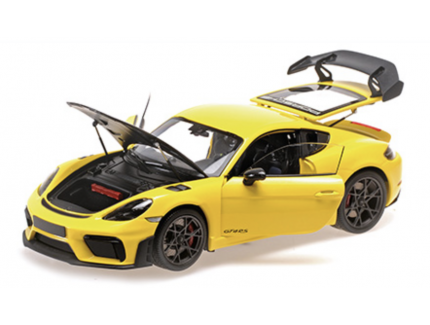 PORSCHE CAYMAN GT4 RS – 2024 -YELLOW W/ WEISSACH PACKAGE MINICHAMPS 1/18