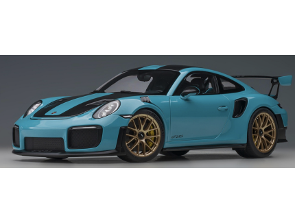 Porsche 911 991-2 Gt2 Rs Weissach Package 2019 Miami Blue AUTO ART 1/18