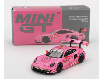 Porsche 911 GT3 R #77 2024 IMSA ROAD AMERICA AO Racing Minigt 1/64°