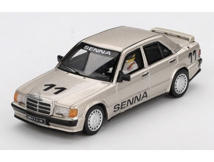 MERCEDES-BENZ 190E 2.3-16 N°11 Ayrton Senna Race of Champions 1984 avec figurine MINI GT 1/64