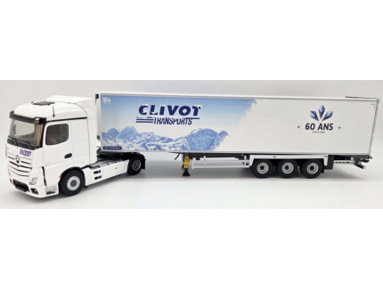 MERCEDES ACTROS 5 SEMI LAMBERET 60 ANS CLIVOT TRANSPORTS Eligor 1/43