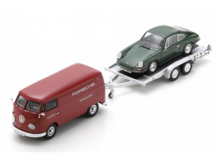 VOLKSWAGEN T1 Combi "Porsche" avec remorque et Porsche 901 SCHUCO 1/43