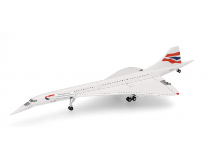 Concorde de British Airways - livrée du drapeau de l'Union - nez vers le bas - G-BOAG HERPA 1/500