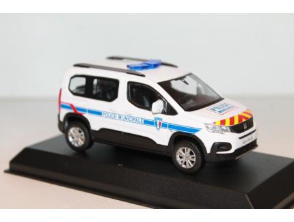 PEUGEOT RIFTER 2019 POLICE MUNICIPALE RAYURES ROUGES & JAUNES NOREV 1/43°