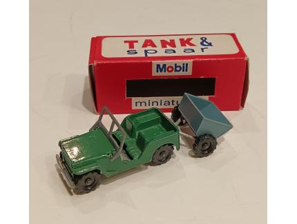 Jeep n°7 avec mini remorque Majorette Rail route 1/65