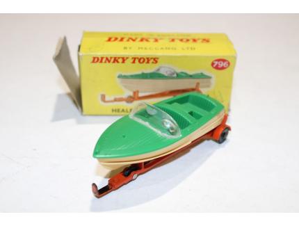 BATEAU HEALEY SPARTS SUR REMORQUE DINKY 1/43°