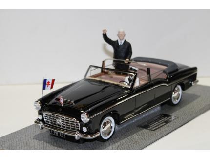 CITROEN 15-6 H LANDAULET CHAPRON 1956 "PRESIDENTIAL" WITH 2 FIGURINES "CHARLES DE GAULLE AND DRIVER" - PANTHEON 1/18