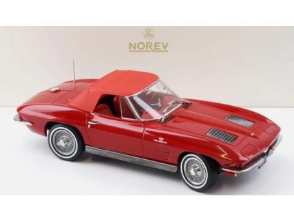 CHEVROLET CORVETTE STING RAY CABRIOLET 1963 Riverside Red 1/18 NOREV
