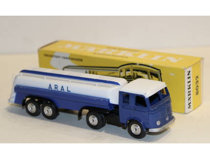 MERCEDES TREINSTOFF-TANWAGEN ARAL REMOLQUE BLANCHE MARKLIN 1/43