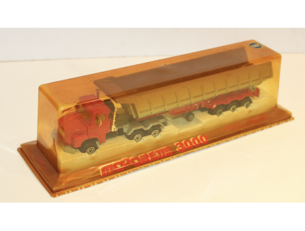 CAMION SCANIA 140 ROUGE REMOLUE BENNE 1/55 MAJORETTE