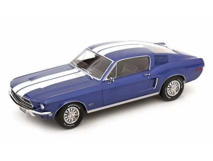 FORD MUSTANG GT FASTBACK BLUE 1968 KKSCALE 1/18