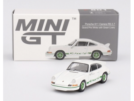 PORSCHE 911 (901) 2.7 Carrera RS Grand Prix White/Green Livery 1973 LHD 1/64 MINI GT